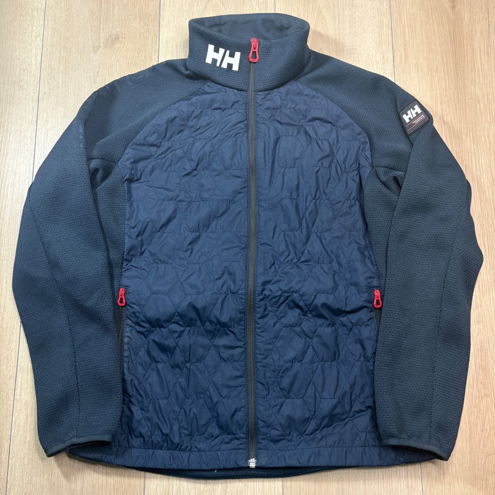 Helly Hansen Naiad Womens Navy Blue Quilted Hybrid Knit Insulated Jacket Medium
